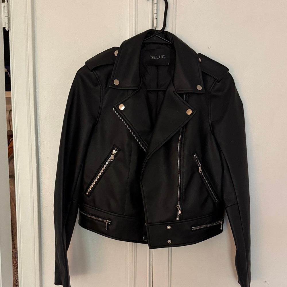 Deluc Women's Black Leather Biker Jacket